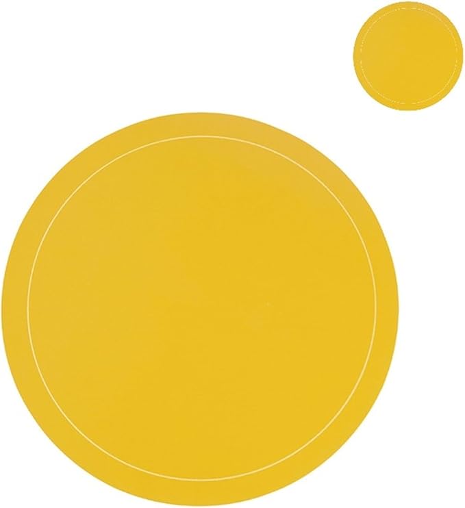Faux Leather PU Placemats and Coasters Seasonal Decorations Classic Round Seasonal Decorations Classic Round Yellow(GR Yellow)