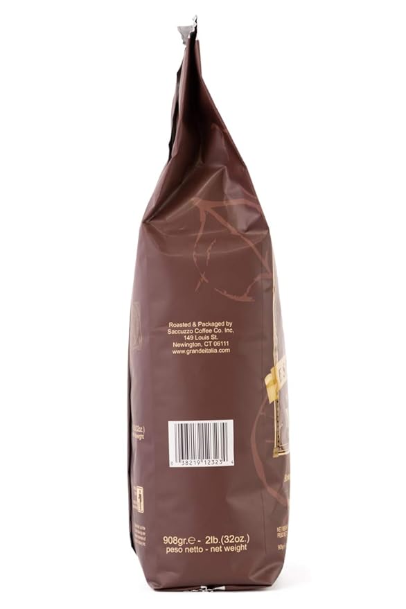 Grande Italia Espresso; Small Batch Artisan Roasted Miscela Napoli, 2 Lbs. (Pack of 2)