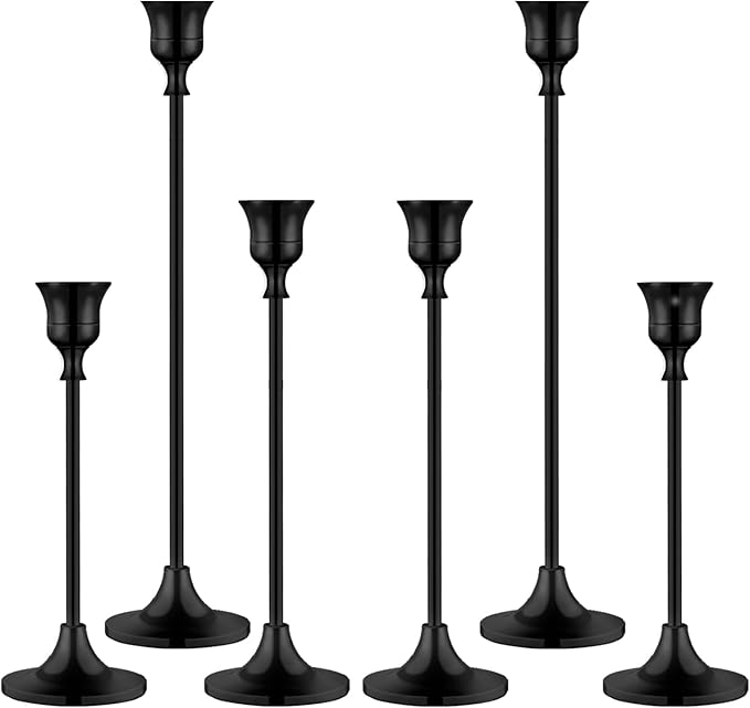 Candlestick Holders,Taper Candle Holder for Candlesticks Black Candelabra Candle Holders Vintage Candle Stick Candle Holder for Fireplace Party Dining Home