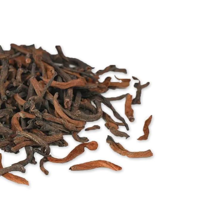 TIAN HU SHAN Puerh Tea Loose Leaf, Ripe Pu'erh Tea, Aged Black Tea Puerh, 8 Ounce (Pack of 1)