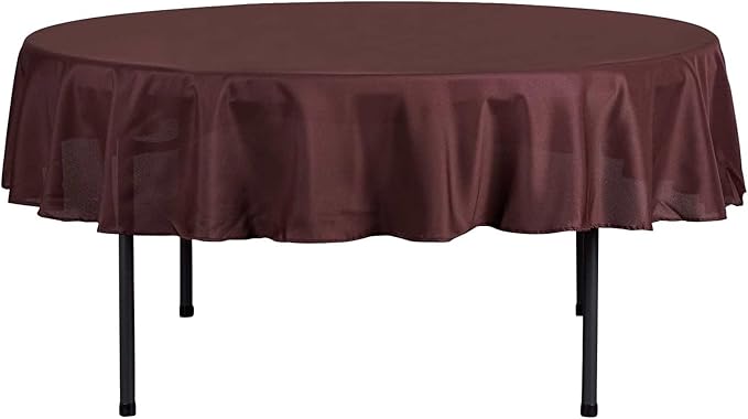Efavormart Round Tablecloth, 90 Inch Stain & Wrinkle Resistant Washable Table Cloth, Decorative Polyester Fabric Table Cover for Banquet, Wedding, Dining- Chocolate