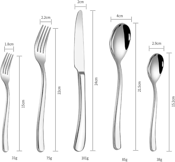 Modern Silverware Set for 4 Premium 20 Piece Flatware Set 18/10 Stainless Mirror Polished Nice Weight Utensils for Home Kitchen