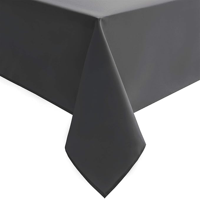 Hiasan Rectangle Tablecloth Grey - Wrinkle Resistant and Waterproof Washable Polyester Fabric Table Cloth for Dining Party and Outdoor Use, 70 x 120 Inch