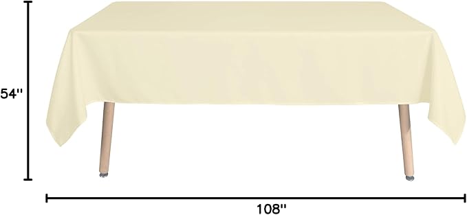 sancua Rectangle Tablecloth - 54 x 108 Inch - Stain and Wrinkle Resistant Washable Polyester Table Cloth, Decorative Fabric Table Cover for Dining Tables, Buffet Parties and Camping, Beige