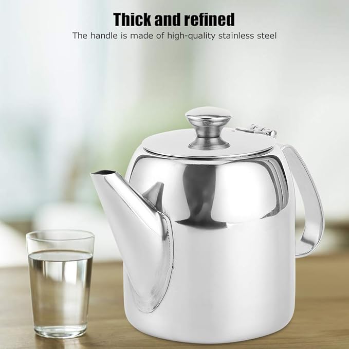 Stainless Steel Tea Kettle, 20 oz (500ml) Stovetop Teapot with Short Spout and Mirror Finish, Leak-Proof Coffee Pot and Carafe for Home, Kitchen, Hotel, Restaurant Use