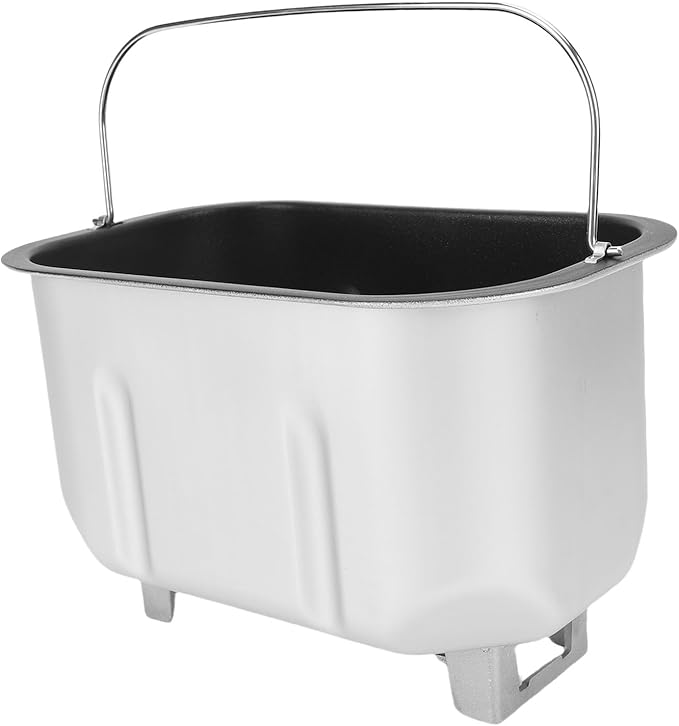 Pwshymi Stainless Steel Anti Stick Coated Bread Machine Baking Bucket with Double Mixing Bread Bucket for Home Bakers and Commercial Bakeries