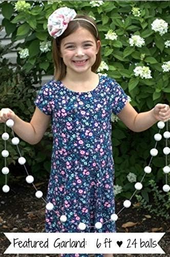 Pastel Rainbow Felt Ball Garland- 6 ft String with 24 Adjustable Balls, Measuring 1" Each - Handmade Wool Felt Ball Garland