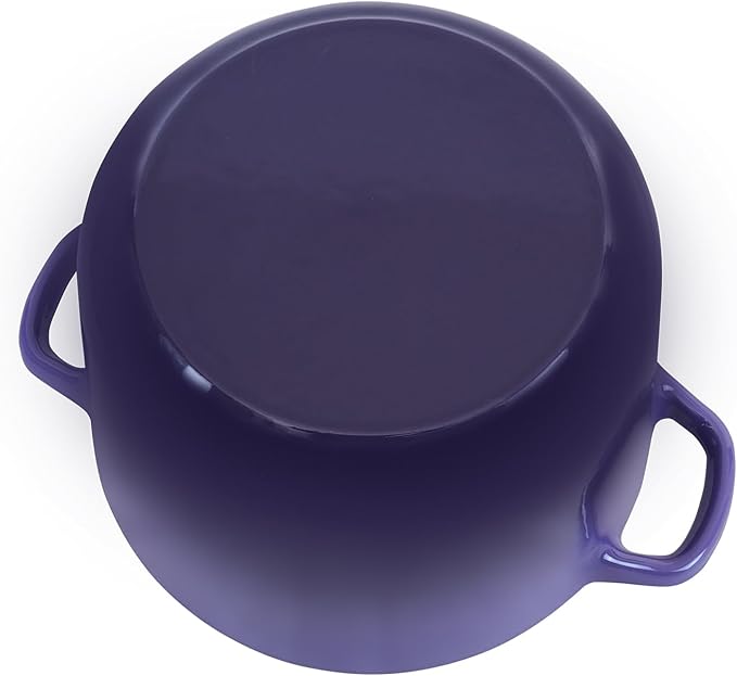 Dutch Oven Pot with Lid 2.8 qt Cast Iron Dutch Oven for Bread Baking Purple Enameled Cast Iron Rice Pot with Handels