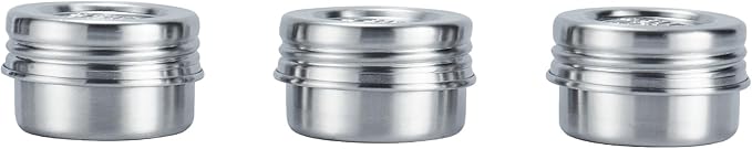 Stainless Steel Reusable Condiment and Snack Containers, Set of 3