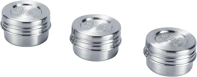 Stainless Steel Reusable Condiment and Snack Containers, Set of 3