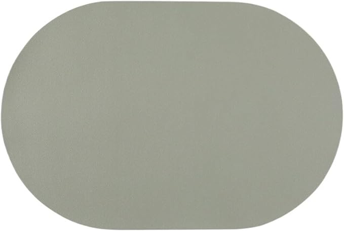 Leather Placemat Oval Oil-Proof Table Mat Home Dining Kitchen Table Placemat Design Dining Waterproof Heat Home Decor(Cardamom Green)