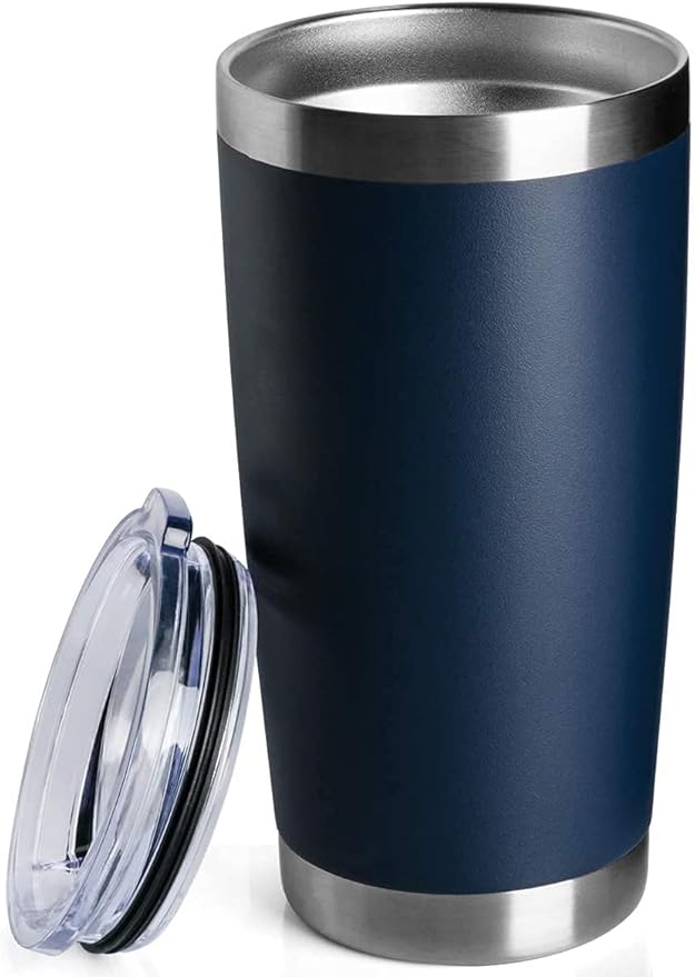 Travel Mug Ice Cup 20 OZ Colourful Tumbler 304 Stainless Steel Double Wall Vacuum Insulated Coffee Mug Wide Mouth Metal Bottle(Red)