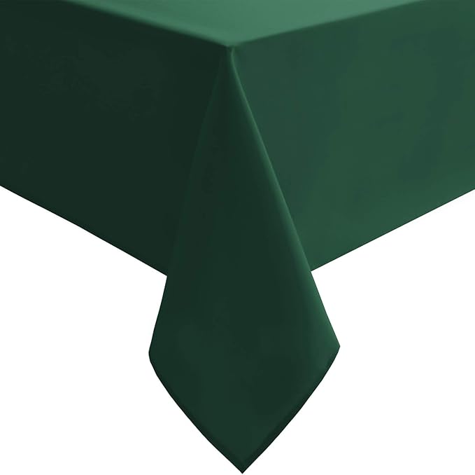 Hiasan Square Tablecloth - Waterproof and Spillproof Washable Fabric Table Cloth for Dining Room Kitchen, 60 x 60 Inch, Hunter Green