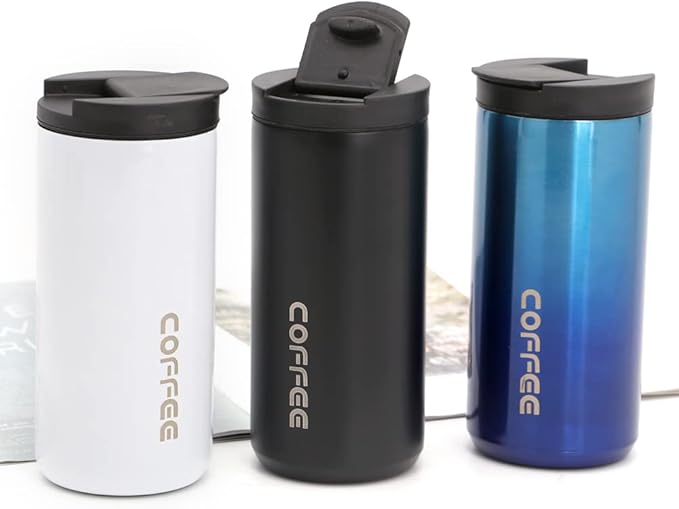 350ml/500ml Double Stainless Steel 304 Coffee Mug Leak-Proof Mug Travel Portable Thermal Cup Insulation Water Bottle(Deep Blue 500ml)