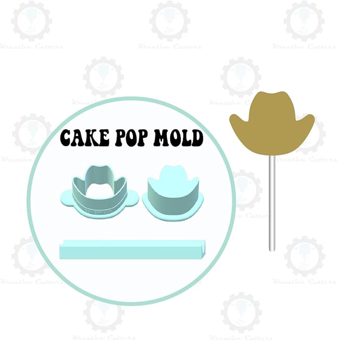 Cowboy Hat Cake Pop Mold | Deluxe Cutter, Popper, and Tray Option (Single Cutter/Popper with Tray)