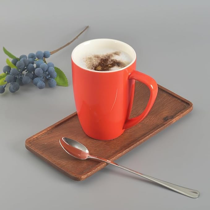 homEdge Porcelain Mug Set, 16 Ounces Cup for Tea, Latte, Mocha, Hot Chocolate, Set of 6, Orange