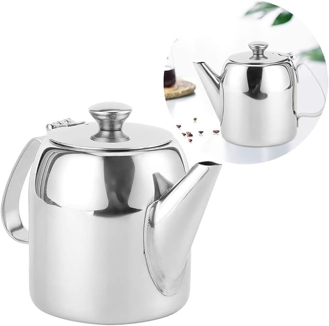 Stainless Steel Tea Kettle, 20 oz (500ml) Stovetop Teapot with Short Spout and Mirror Finish, Leak-Proof Coffee Pot and Carafe for Home, Kitchen, Hotel, Restaurant Use