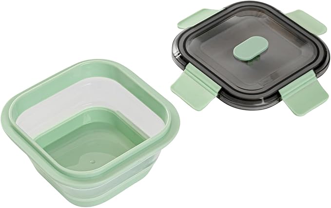 Restaurantware-Fresh Hero 17 Ounce Storage Containers, 1 Durable Airtight Food Containers - Microwavable, Freezable, Green Plastic, Collapsible, Dishwashable, With Vented Lids