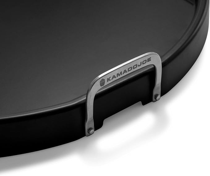 Kamado Joe Karbon Steel Pre-Seasoned Carbon Steel Non-Stick Flat-Top Griddle with Stainless Steel Handles for Big Joe 24-inch Charcoal Grill and Smokers, Model KJ15094622