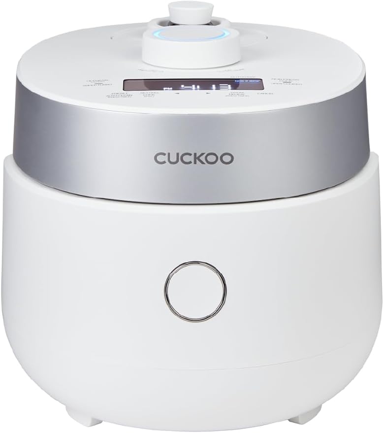 CUCKOO CRP-MHTR0309F | 3-Cup (Uncooked) Twin Pressure Induction Heating Rice Cooker | 11 Menu Options: High/Non-Pressure & More, Made in Korea | White, 3 Cups