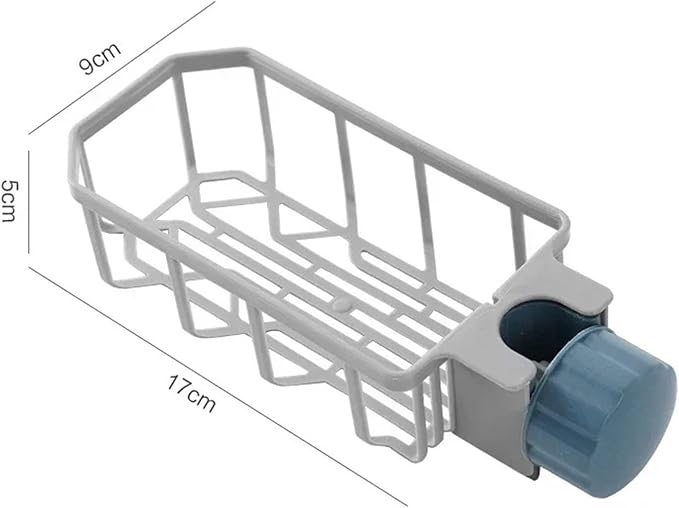 Adjustable Kitchen Sink Drain Rack Sponge Storage Faucet Holder Soap Drainer Shelf Basket Organizer Bathroom Accessories(Short-Grey)