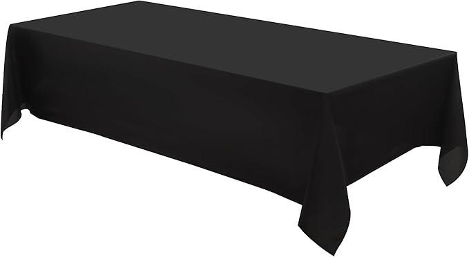 Rectangular Tablecloth 90x132 Inch 1 Pack Black Table Cloths for 6ft Stain Resistant Decorative Washable Polyester Rectangle Tablecloths for 8ft Dining Table Banquets Buffet Parties and Wedding