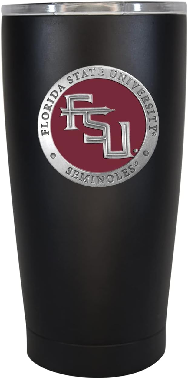 Heritage Pewter Florida State 15 oz. Tumbler - Black | Durable Insulated Tumbler Cup for Cold & Hot Drinks | Thermal Travel Mug for Coffee | Intricately Crafted Metal Pewter Inlay