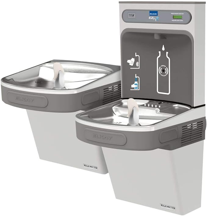 Elkay EZSTLG8WSSK EZH2O Bottle Filling Station & Versatile Bi-Level ADA Cooler, High Efficiency Non-Filtered 8 GPH Stainless