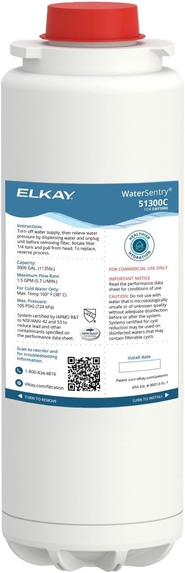 Elkay Genuine WaterSentry 51300C Lead + Microplastics NSF/ANSI Certified Filter (12-Pack)(Bottle Fillers)