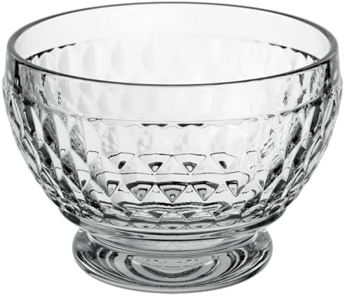 Villeroy & Boch Boston Colored Individual Bowl, Clear, 4.5" Diamond Faceted Crystal