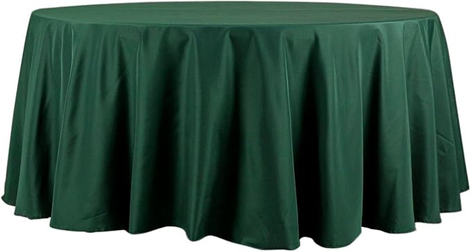 Efavormart.com Efavormart 120'' Hunter Emerald Green Polyester Round Tablecloth