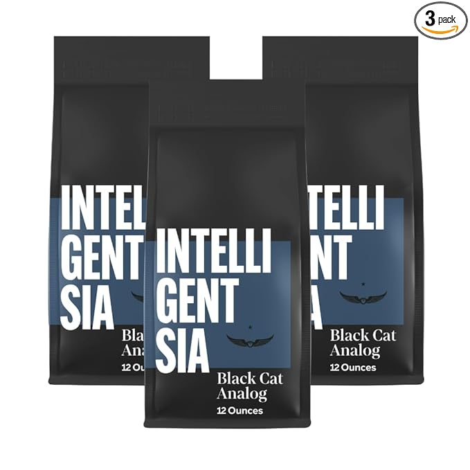 Intelligentsia Coffee, Medium Roast Whole Bean Coffee - Black Cat Analog Espresso 36 Ounces (3 Bags of 12 Ounces)