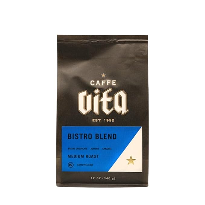 Bistro Blend - Roasted by Caffe Vita - Whole Bean Coffee - 12 Ounce Bag