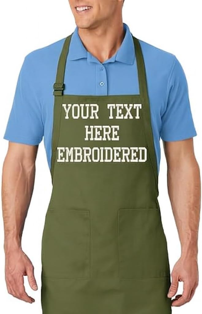 Personalized Apron with Custom Name or Any Text. Chef, Cooking, Grilling, or Baking Gift