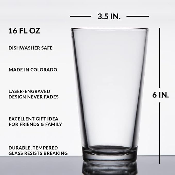 MAROON BELLS COLORADO Engraved Pint Glass | Great Mountain Topography Map Gift Idea!