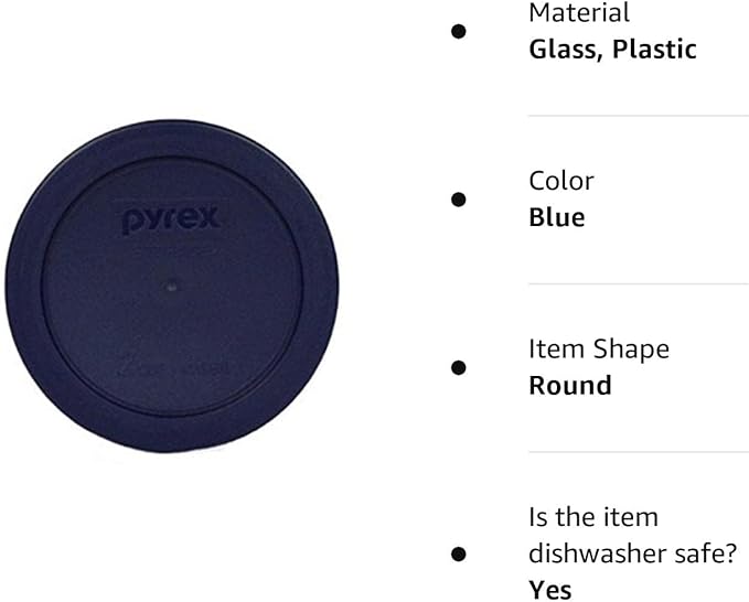 Pyrex 7200-PC 2-Cup Blue Food Storage Replacement Lid - Made in USA