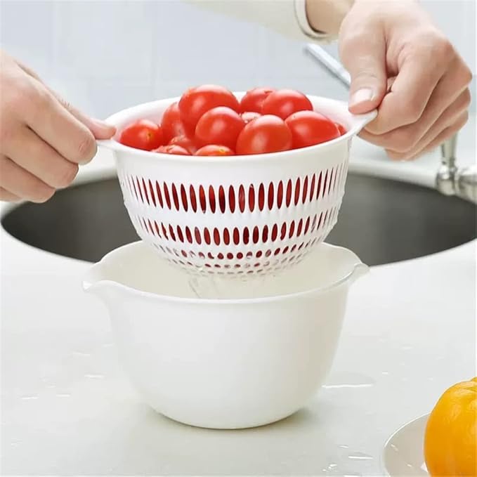JSEIAJB Washing Basin Vegetable Draining Basket Vegetable Water Filter Basket Kitchen Washing Basket(900ML)