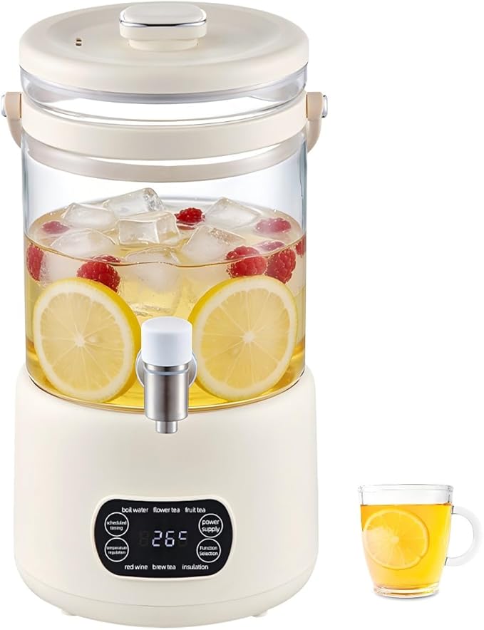 Electric Tea Maker, Health Pot with Strainer,Mulled Wine Pot,3L Multi-Function Kettle for Brewing Tea, Wine, Soup, Fruit Enzyme，Large capacity