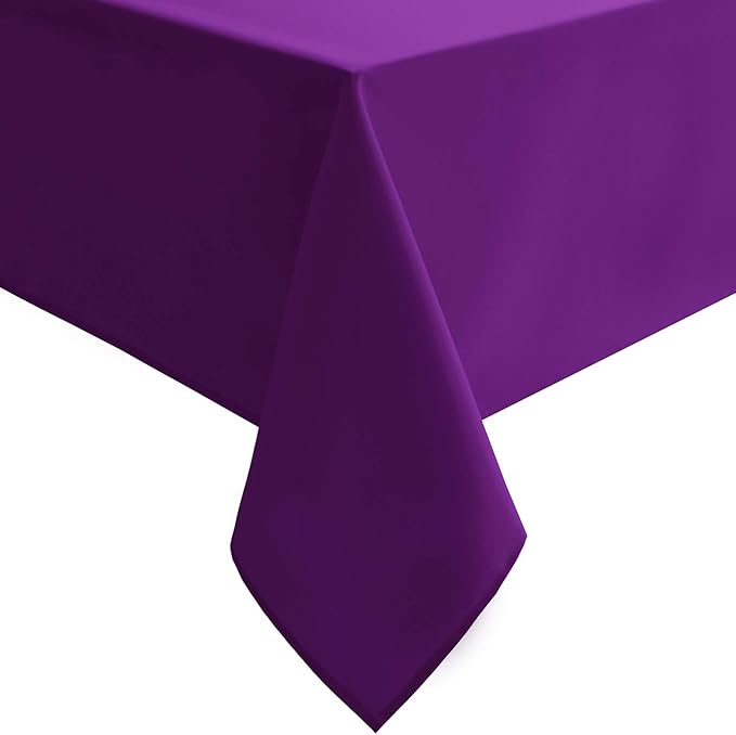 Hiasan Royal Purple Tablecloth for Rectangle Tables - Waterproof and Spillproof Washable Fabric Table Cloth for Dining Room Kitchen Party, 52 x 70 Inch