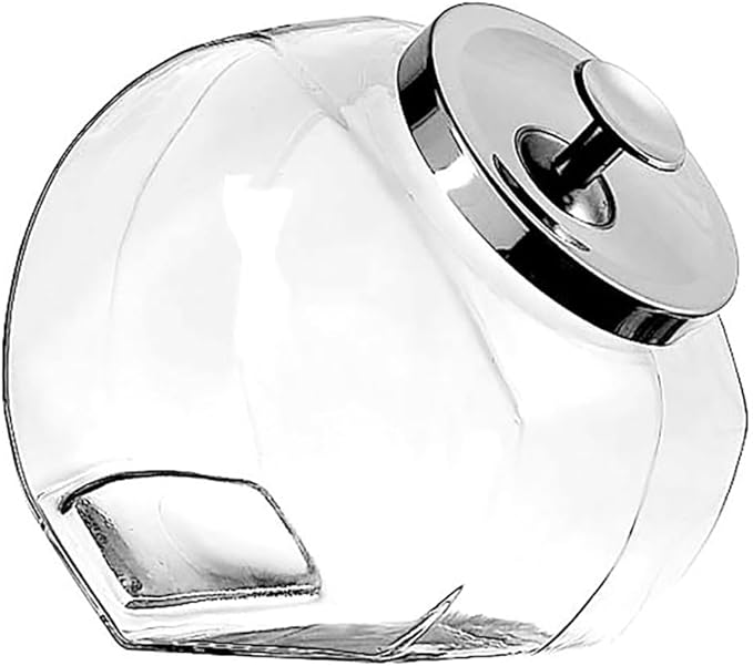 Anchor Hocking 69590AHG17 Glass 1 Gal Penny Candy Jar w/Chrome Cover