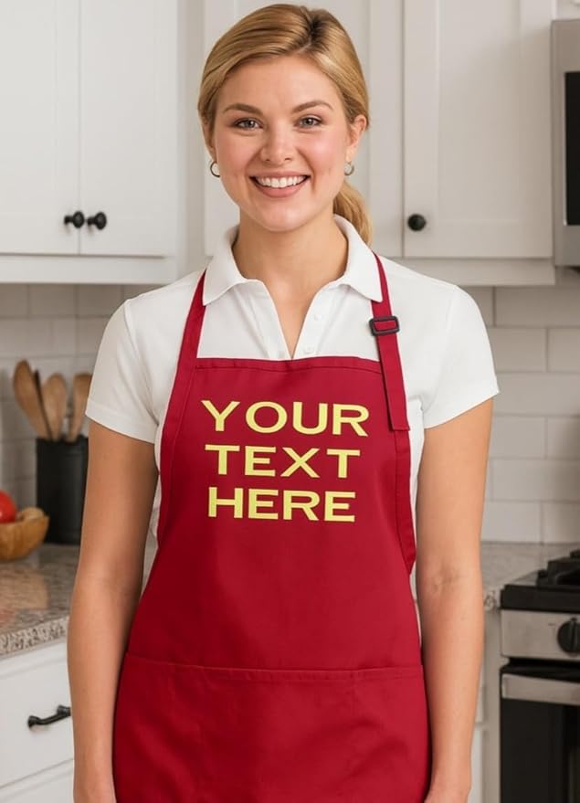 Personalized Apron with Custom Name or Any Text. Chef, Cooking, Grilling, or Baking Gift