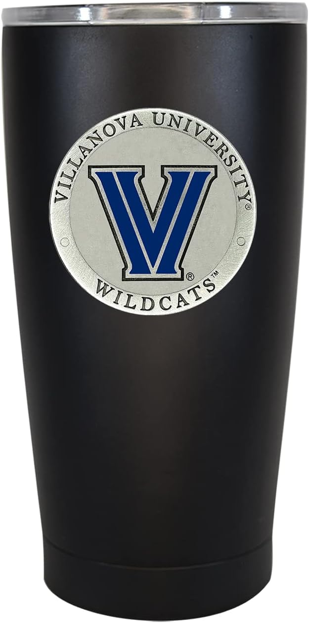 Heritage Pewter Villanova 15 oz. Tumbler - Black | Durable Insulated Tumbler Cup for Cold & Hot Drinks | Thermal Travel Mug for Coffee | Intricately Crafted Metal Pewter Inlay