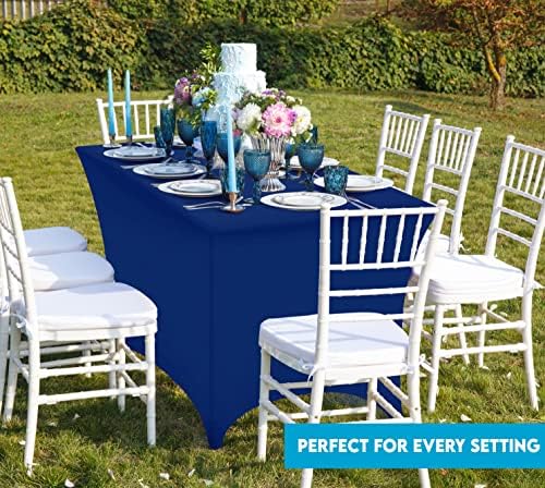 Utopia Kitchen Spandex Tablecloth 10 Pack [6FT, Royal Blue] Tight, Fitted, Washable and Wrinkle Resistant Stretch Table Cloth Rectangle Cover for Trade Show, Weddings & Parties [72Lx30Wx30H Inch]