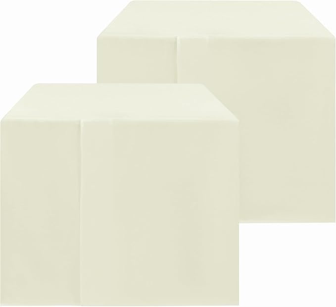 HolidayIdeas 2 Pack Square Fitted Table Covers - 34 x 34 Inch -Card Table Clothes Washable Tablecloth Protectors for Parties, Holiday Dinner, Trade Show, Vendor Stand, Butter Cream