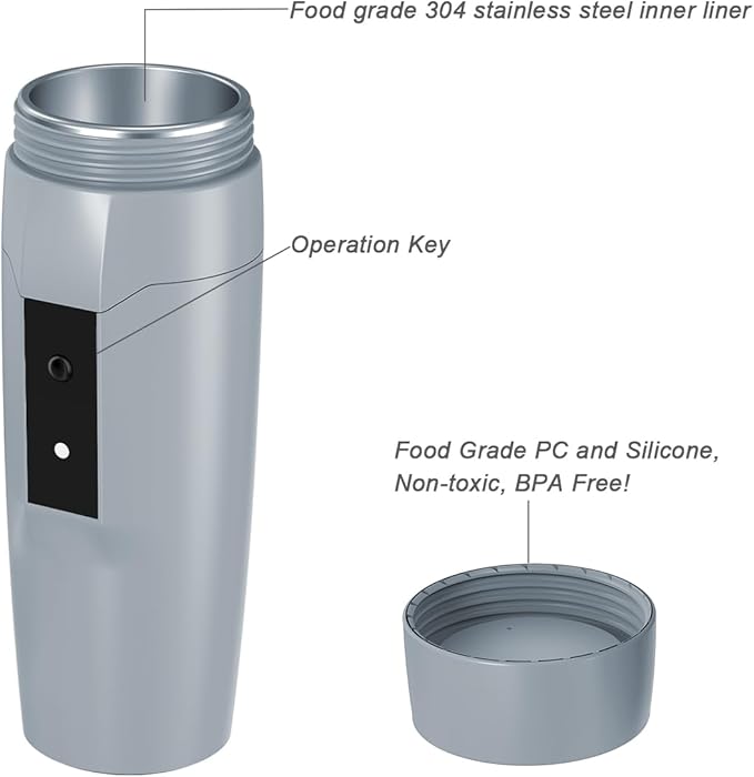 Portable 12V Car Kettle Boiler, Small Electric Travel Kettle, 80W Fast Water Heater, Mini Electric Tea Coffee Mug for Car, Automatic Shut-Off & Restart, Special Power Cord for Car Cigarette Lighters