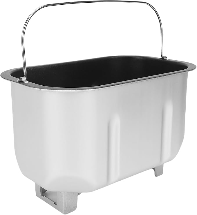 Pwshymi Stainless Steel Anti Stick Coated Bread Machine Baking Bucket with Double Mixing Bread Bucket for Home Bakers and Commercial Bakeries