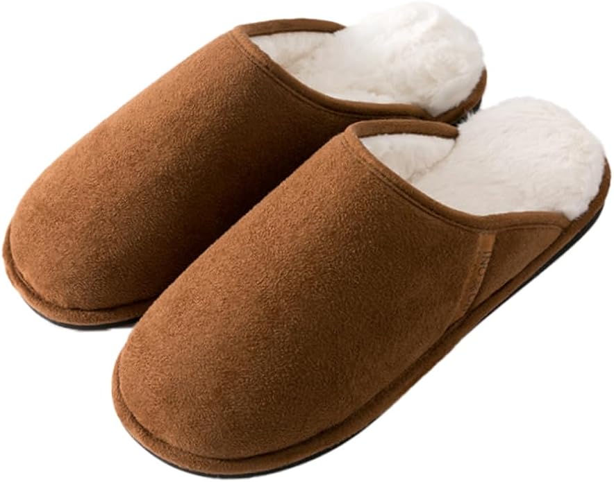 Roxoni Men's Warm Soft Furr House Memory Foam Slipper