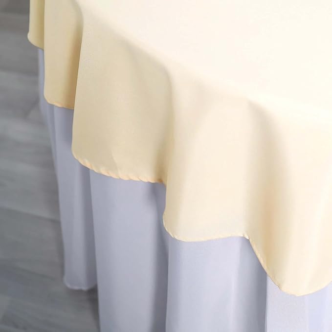 Efavormart Round Tablecloth, 70 Inch Stain & Wrinkle Resistant Washable Table Cloth, Decorative Polyester Fabric Table Cover for Banquet, Wedding, Dining- Beige