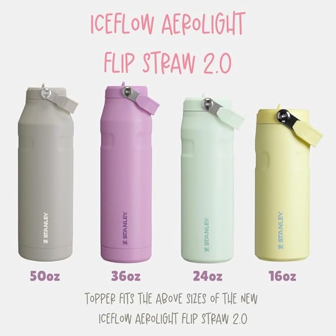 Personalized Name Plate for Stanley IceFlow 2.0 Flip Straw Aerolight Water Bottle 16/24/36/50oz, Custom Name Tag, Stanley IceFlow Accessories, Lid Topper Gifts for Mom Daughter, Made in USA