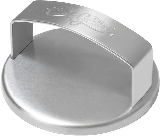 Char-Griller 8813 Flat Iron Griddle Burger Press Outdoor Kitchen Accessory